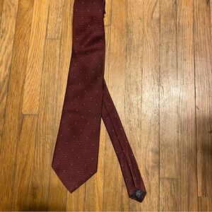 Studio by Fumagalli Burgundy Tie with Dot Pattern 100 Percent Silk